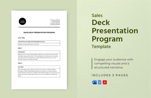 Sales Deck Presentation Program Template