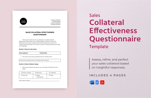 Sales Collateral Effectiveness Questionnaire Template
