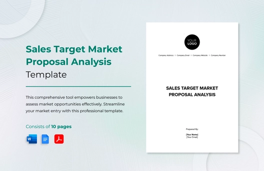 Sales Target Market Proposal Analysis Template