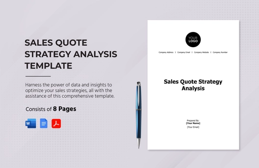 Sales Quote Strategy Analysis Template Sales Quote Strategy Analysis Template