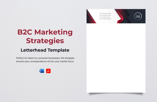 B2C Marketing Strategies Letterhead Template B2C Marketing Strategies Letterhead Template