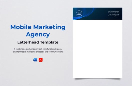 Mobile Marketing Agency Letterhead Template
