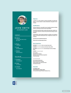 Accountant Clerk Resume