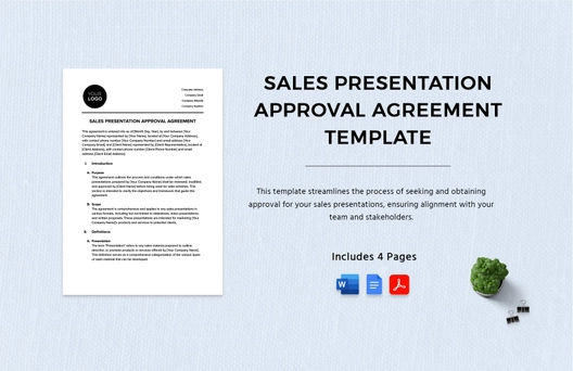 Sales Presentation Approval Agreement Template