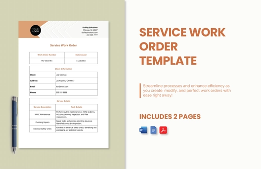 Service Work Order Template