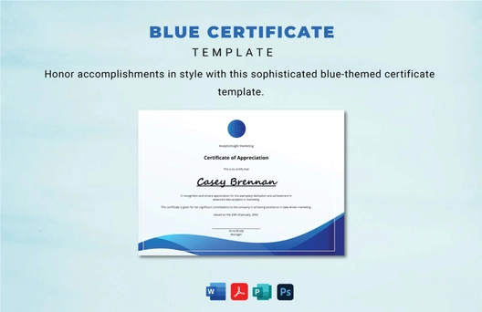 Blue Certificate