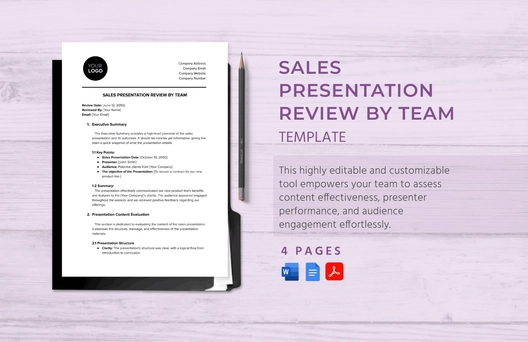Sales Presentation Review by Team Template