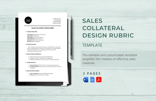 Sales Collateral Design Rubric Template