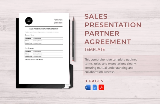 Sales Presentation Partner Agreement Template