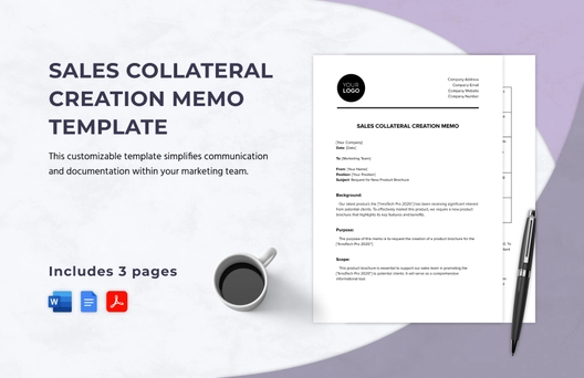 Sales Collateral Creation Memo Template Sales Collateral Creation Memo Template