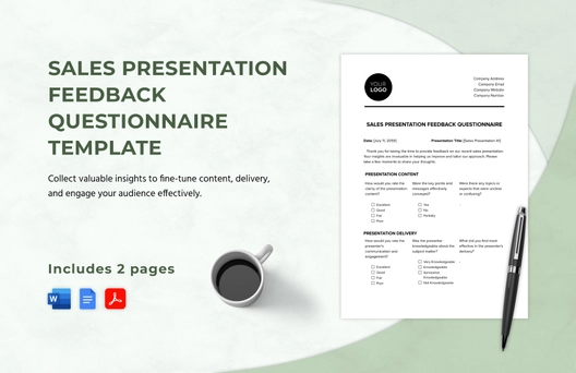Sales Presentation Feedback Questionnaire Template