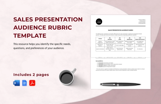 Sales Presentation Audience Rubric Template