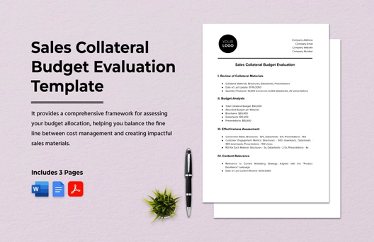Sales Collateral Budget Evaluation Template