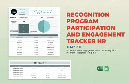 Recognition Program Participation and Engagement Tracker HR Template