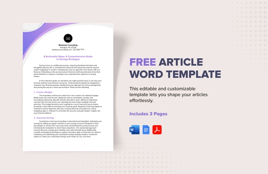 Article Word Template