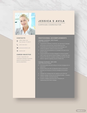 Campaign Coordinator Resume