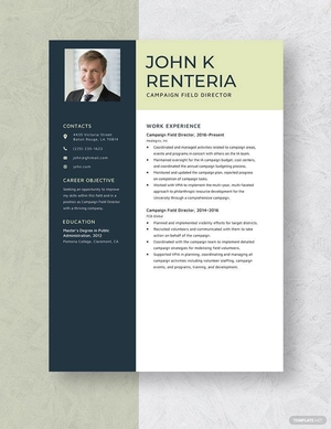 Campaign Field Director Resume