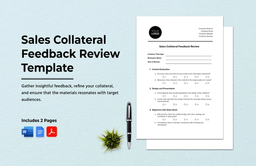 Sales Collateral Feedback Review Template