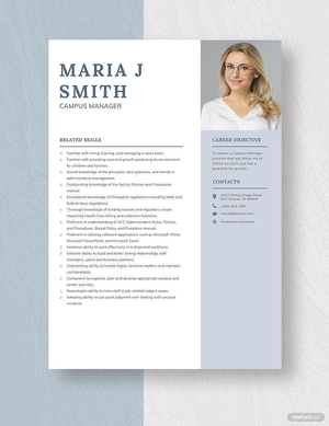 Campus Manager Resume