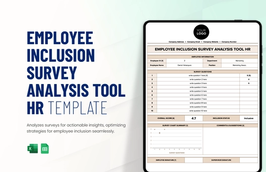 Employee Inclusion Survey Analysis Tool HR Template