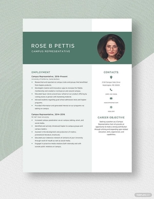 Campus Representative Resume