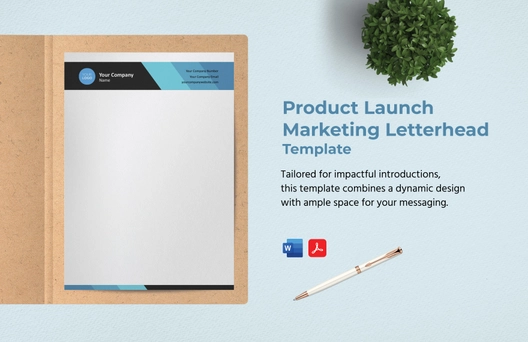 Product Launch Marketing Letterhead Template
