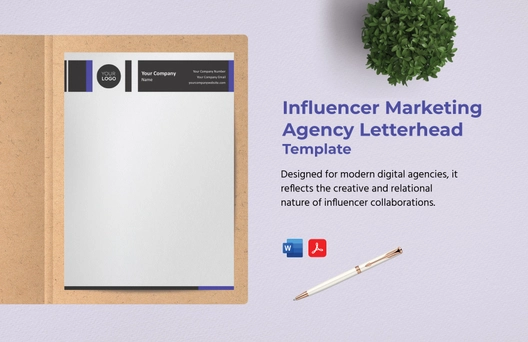 Influencer Marketing Agency Letterhead Template