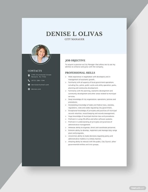 City Manager Resume