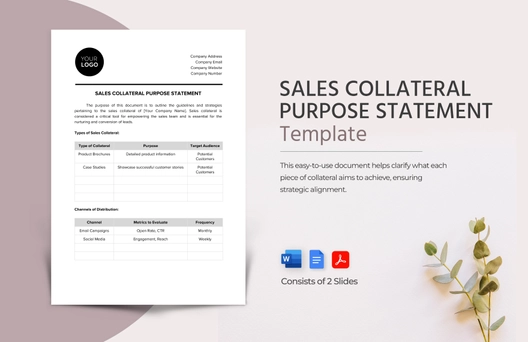 Sales Collateral Purpose Statement Template Sales Collateral Purpose Statement Template