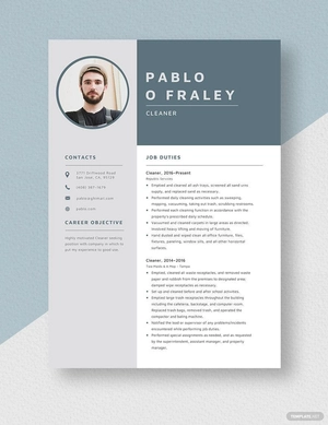 Cleaner Resume