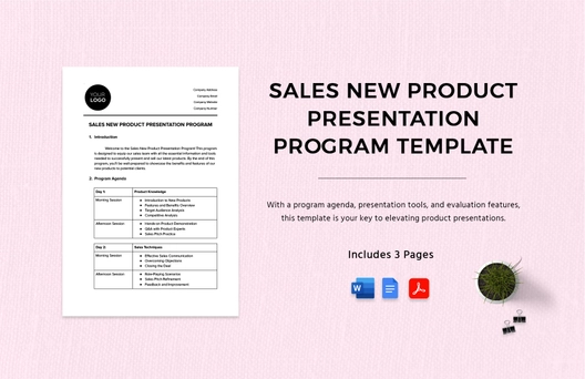 Sales New Product Presentation Program Template