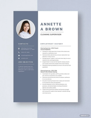 Cleaning Supervisor Resume