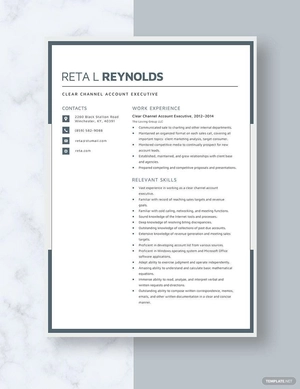 Clear Channel Account Executive Resume