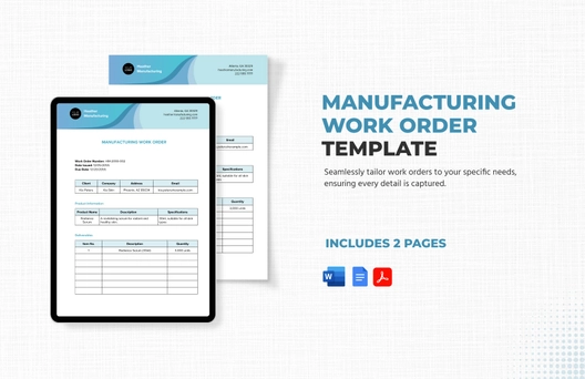 Manufacturing Work Order Template