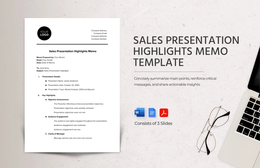Sales Presentation Highlights Memo Template Sales Presentation Highlights Memo Template