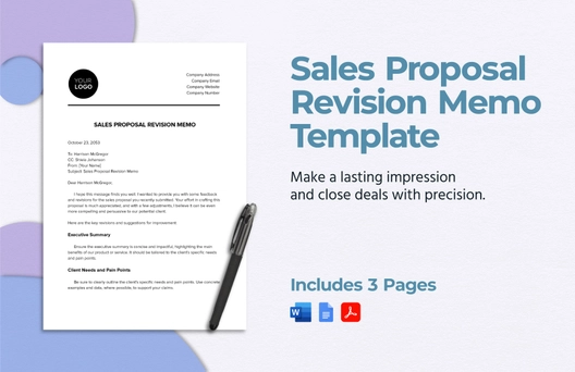 Sales Proposal Revision Memo Template Sales Proposal Revision Memo Template