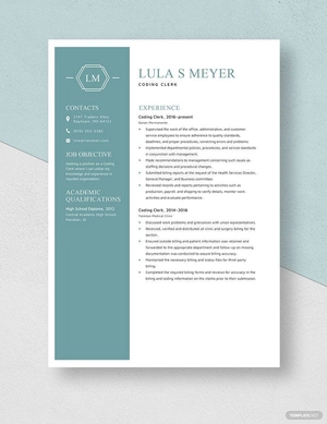 Coding Clerk Resume