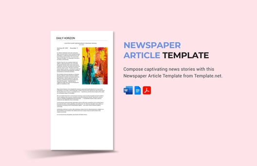 Newspaper Article Template