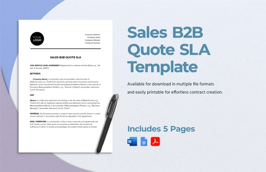 Sales B2B Quote SLA Template Sales B2B Quote SLA Template
