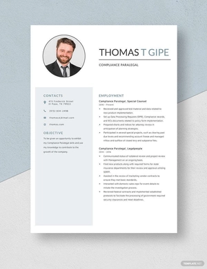 Compliance Paralegal Resume