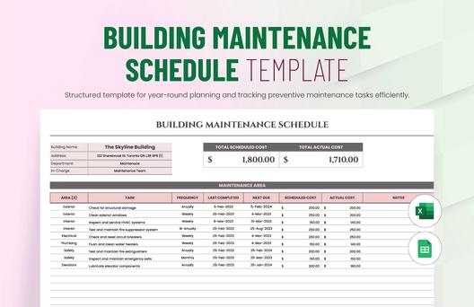 Building Maintenance Schedule Template