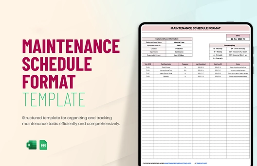 Maintenance Schedule Format Template Maintenance Schedule Format Template