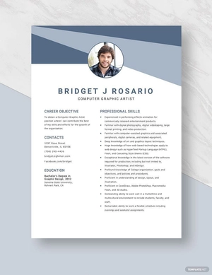 Computer Graphic Artist Resume