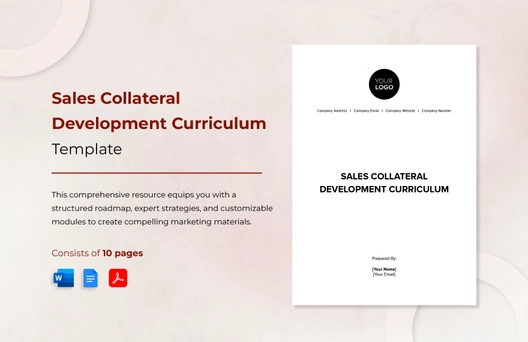 Sales Collateral Development Curriculum Template