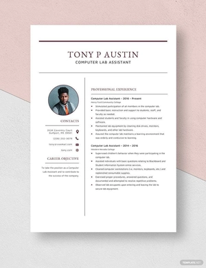 Computer Lab Assistant Resume