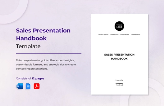 Sales Presentation Handbook Template