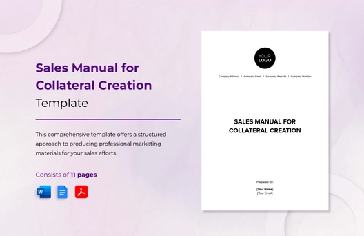 Sales Manual for Collateral Creation Template