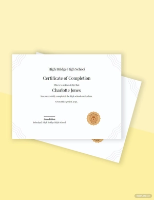 High School Diploma Certificate Template