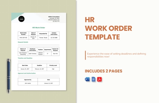 HR Work Order Template