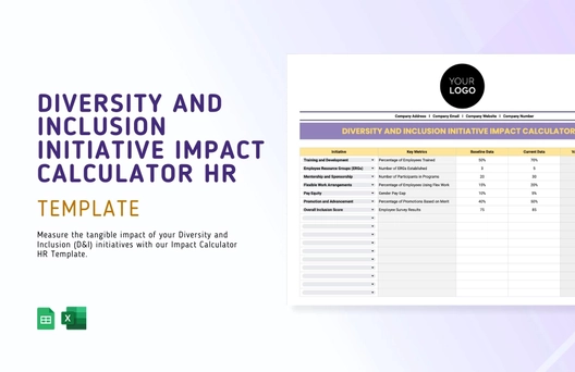 Diversity and Inclusion Initiative Impact Calculator HR Template